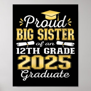 Poster Femmes Fier Grande Soeur De 2025 12E Année D'Étude