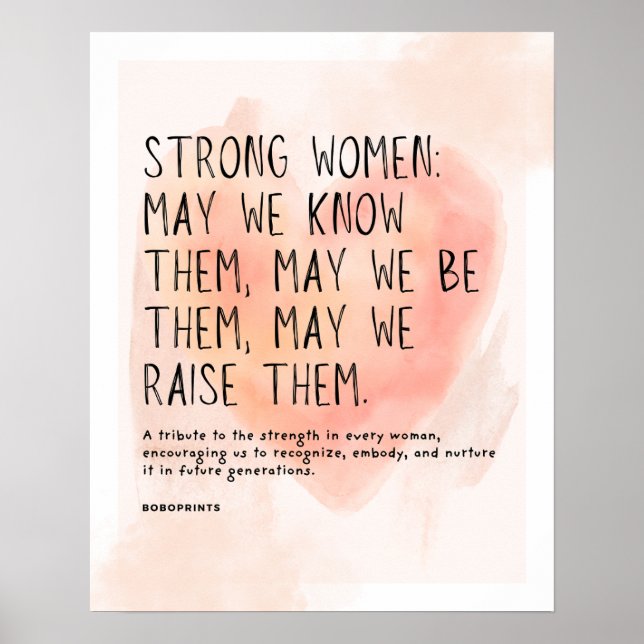 Poster Femmes fortes - Citation inspirée pour les femmes (Devant)