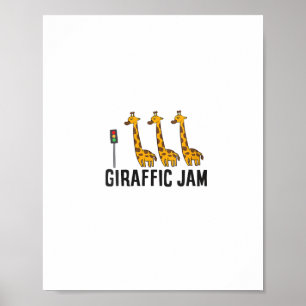 Poster Femmes Giraffic Jam Drôle de girafe Cadeau de gira