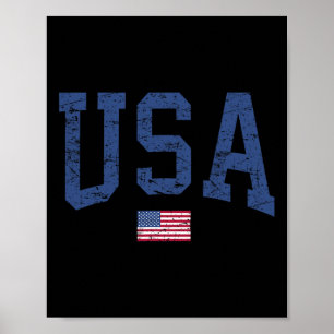 Poster Femmes Hommes Enfants Usa Drapeau Américain Patrio