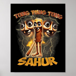Poster Femmes Hommes Humour Tung Tung Tung Sahur Drôle Mè