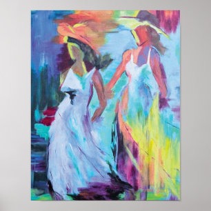 Poster Femmes impressionnistes de Sweet Breeze en chapeau