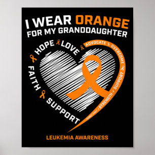 Poster Femmes Je Porte De L'Orange Pour Ma Petite-Fille L