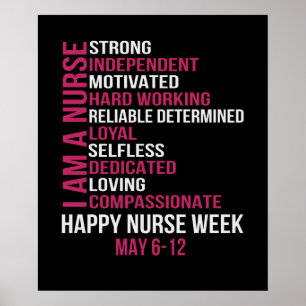 Poster Femmes Je Suis Une Infirmière Heureuse Semaine Des