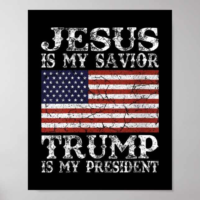 Poster Femmes Jésus est mon sauveur Trump est mon préside (Devant)