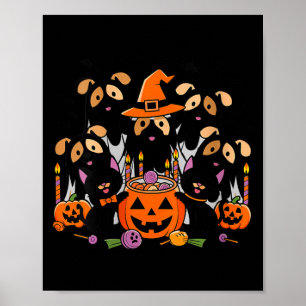 Poster Femmes Joyeux Halloween Chien Fantôme Halloween Ch