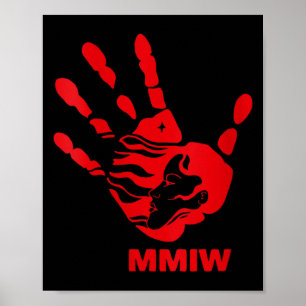 Poster Femmes Mmiw Main Rouge Autochtone Amérindienne
