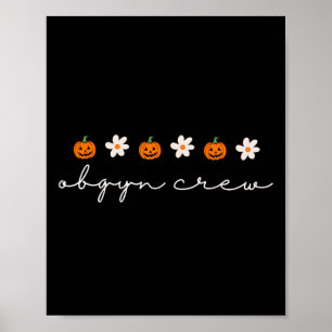 Poster Femmes Obgyn Infirmière Citrouilles Fantômes Hallo
