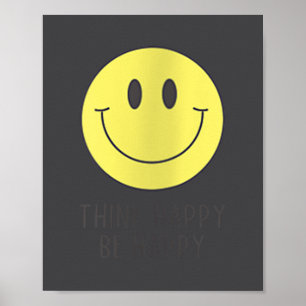 Poster Femmes pensent heureux soyez heureux sourire visag