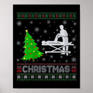 Poster Femmes physiothérapeute Xmas Arbre éclairage laide