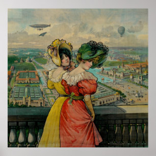 Poster Femmes regardant l'Exposition universelle, 1904