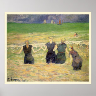 Poster Femmes se baignant à Dieppe de Paul Gauguin