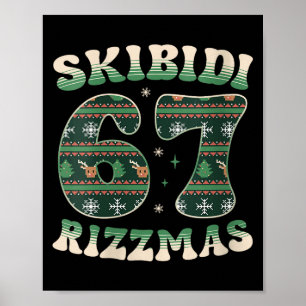 Poster Femmes Skibidi Rizzmas 67 Six Seven Meme Laid Noël