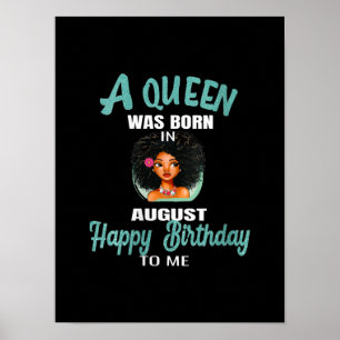 Poster Femmes Une Reine Est Née En Août Cadeau D'Annivers