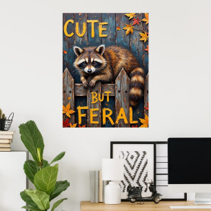 Poster Fence Line Bandit : Visite d'automne d'un raton la