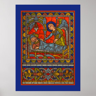 Poster Fenêtre de Chartres en verre souillé du rêve de St