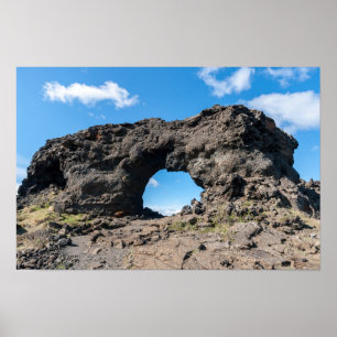 Poster Fenêtre de lave à Dimmuborgir, région de Myvatn -