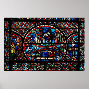 Poster Fenêtre dépeignant le bon Samaritain