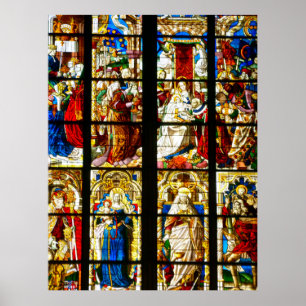 Poster Fenêtre en verre tendu dans la cathédrale de Colog