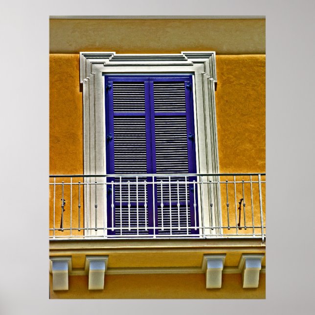 Poster Fenêtre et balcon italien (Devant)