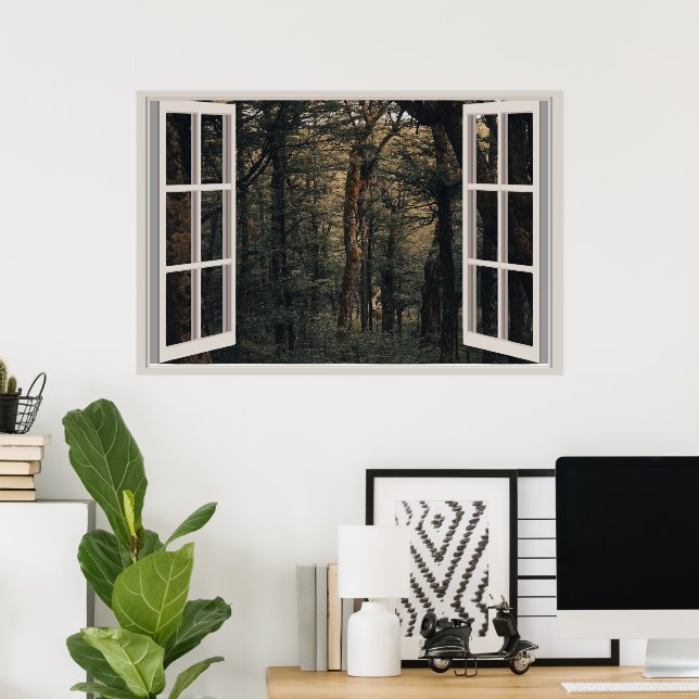 Poster Fenêtre Faux personnalisées (Bureau à domicile)