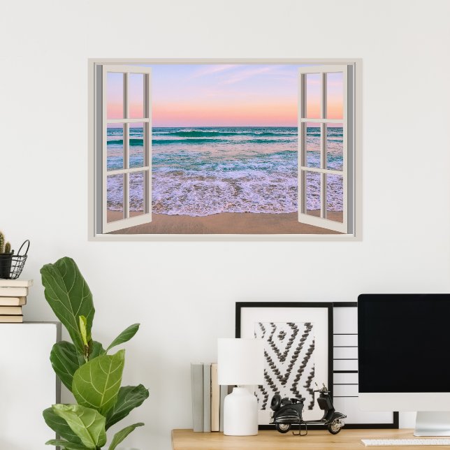 Poster Fenêtre Faux personnalisées (Bureau à domicile)