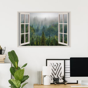 Poster Fenêtre Faux personnalisées