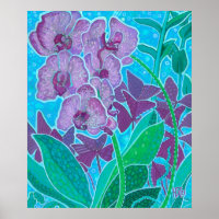 Fenêtre Jardin Orchidée Fleurs Floral Art Peinture