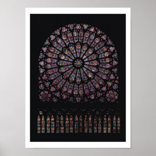 Poster Fenêtre rose de transept du nord dépeignant la