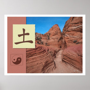 Poster Feng Shui : Images de Bagua : Paysage de la terre