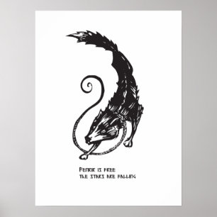 Poster Fenrir Fenris est un chien libre de la mythologie