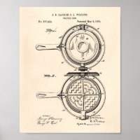Fer gaufre 1883 Brevet Art Vieux Poivre