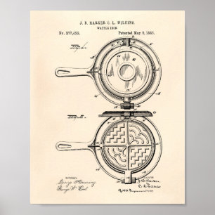 Poster Fer gaufre 1883 Brevet Art Vieux Poivre