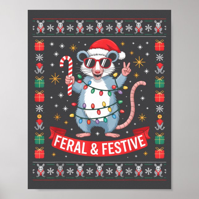 Poster Feral And Festive Ossum Christmas Sweater  (Devant)