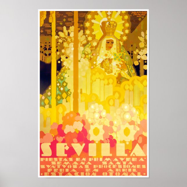 Poster Feria de Sevilla Espagne voyage millésime (Devant)