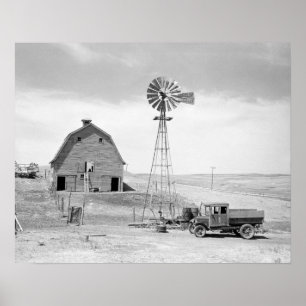 Poster Ferme abandonnée, 1936. Photo ancienne