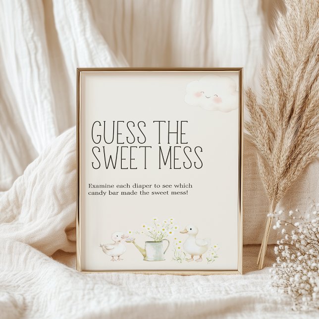 Poster Ferme Animaux Baby shower Guess Sweet Mess Signal (Créateur téléchargé)