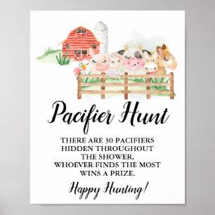 Poster Ferme Animaux Pacifique chasse Baby shower signe d
