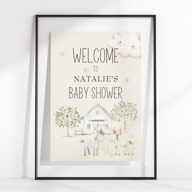 Poster Ferme Animaux Pré Amis Panneau Baby shower (Créateur téléchargé)