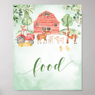 Poster Ferme animaux signe alimentaire pour garçon baby s