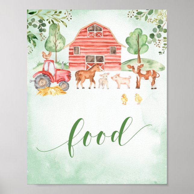 Poster Ferme animaux signe alimentaire pour garçon baby s (Devant)