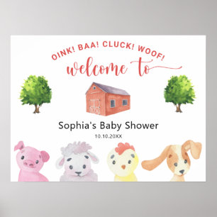 Poster Ferme - baby shower d'accueil