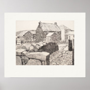 Poster Ferme Boleigh Cornouailles Eleanor Hughes Réimpres