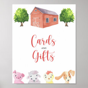 Poster Ferme - cartes et cadeaux baby shower