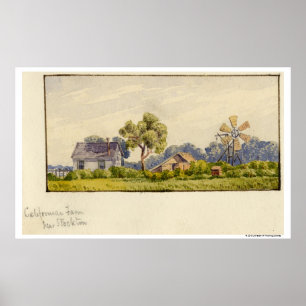 Poster Ferme de la Californie, près de Stockton