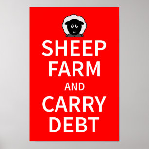 Poster Ferme de moutons et dette