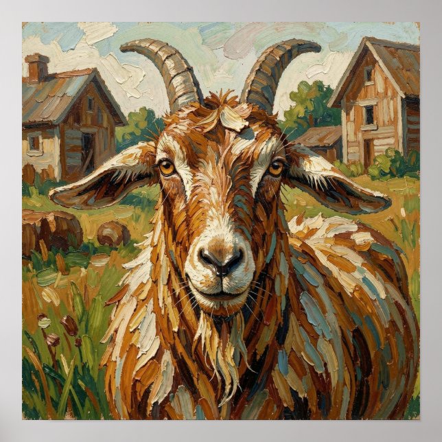 Poster Ferme d'impastos mignons Chèvre   (Devant)