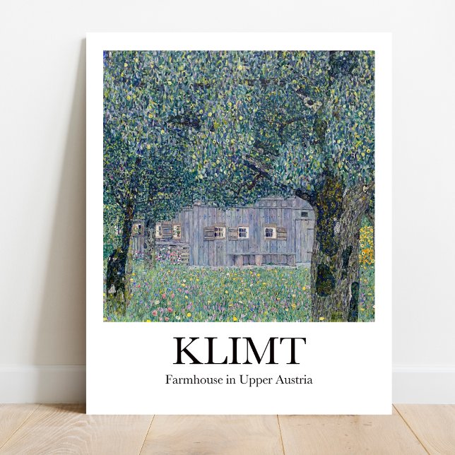 Poster Ferme en Haute-Autriche par Gustav Klimt (Own a Klimt! Farmhouse in Upper Austria. High-quality art print)