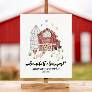 Poster Ferme ferme Animal Barnyard Anniversaire Bienvenue