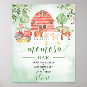 Poster Ferme momosa signe barre pour baby shower